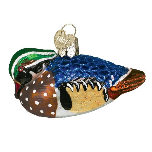 Old World Christmas Bird Watcher Collection Glass Blown Ornaments for Christmas Tree Wood Duck