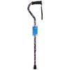 CAREX Ergo Offset Adjustable Walking Cane w/ Soft Cushioned Handle Floral Black