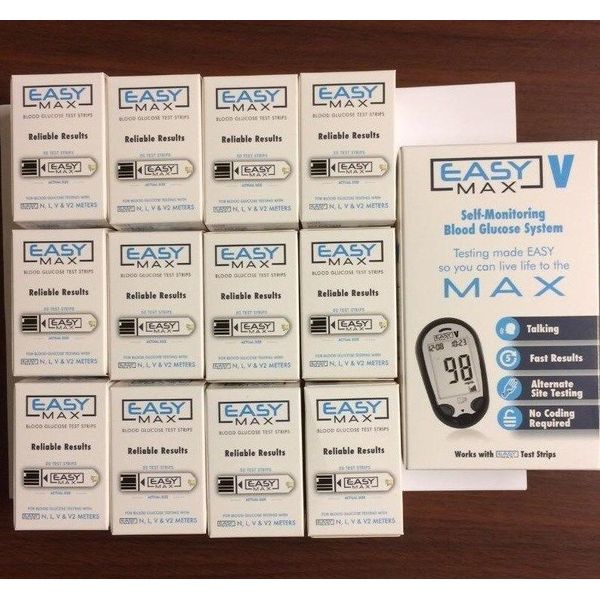 EASYMax Blood Glucose 600 Test Strips Plus Meter Exp:  8/30/2024 BEST PRICE