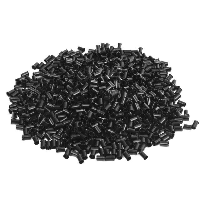 Vlasy 3.4mm Microlink Beads Non-Silicone Copper Tubes Beads Locks Micro Link Ring Tube (1000Pcs, Black)