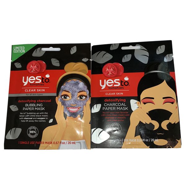 2-YesTo Tomatoes Clear Skin Detoxifying Charcoal Mask 1-charcoal 1 Bubbling Mask