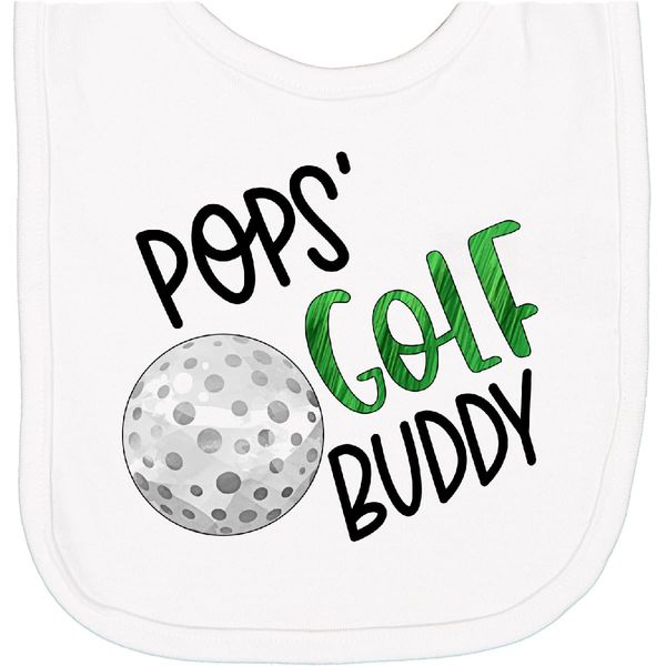 inktastic Pops' Golf Buddy with Golf Ball Newborn Bib White 3ac76