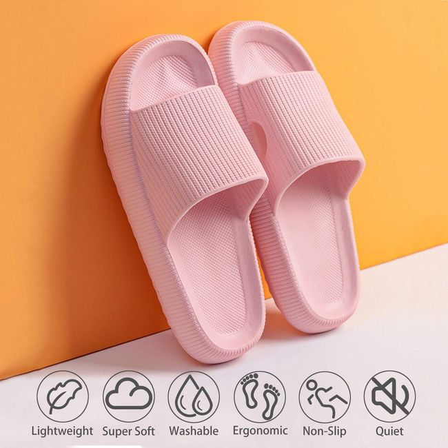 Pink Pillow Slides Sandals Ultra-soft Slippers Extra Soft Cloud Shoes  Anti-slip