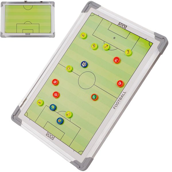 Soccer Board, Operation Board, Aluminum Alloy, Magnet, Coaching Board, Strategy Guidance, Tactical Board, Tactical Board, Marker, Eraser, 17.7 x 11.8 inches (45 x 30 cm)