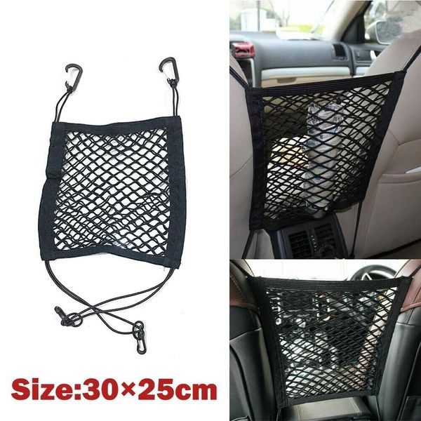 2 Layer Elastic Net Pocket Bag Between Car Seat Organizer Storage Mesh Holder