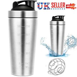 Stainless Steel Protein Shaker Bottle with Mixing Ball,Leak-Proof Protien  Shaker