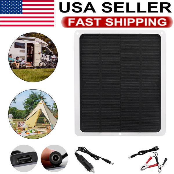 Trickle Charger 22W Solar Panel Kit 12V Battery Charger Maintainer Boat RV Car