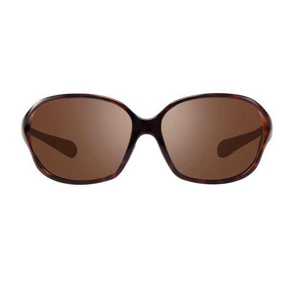 Revo Skylar RE 1038 02 BR Polarized Rectangular Sunglasses, Tortoise Terra, 60 mm