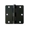18 Matte Black 3.5"X3.5" Inch Door Hinges 1/4" Radius Corner  Interior 3" 3.5"