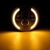 For Harley Heritage Softail Classic  7"inch LED Headlight Angle Eye DRL Black