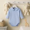 babidu Unisex Baby Body Cuello Algodon, Celeste, 3 Monate