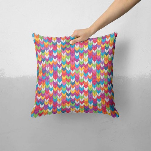iiRov Color Knitted - Custom Decorative Home Decor Indoor or Outdoor Throw Pillow Cover Plus Cushion Set for Sofa, Bed or Couch (Pillow CASE Cover Plus Cushion)