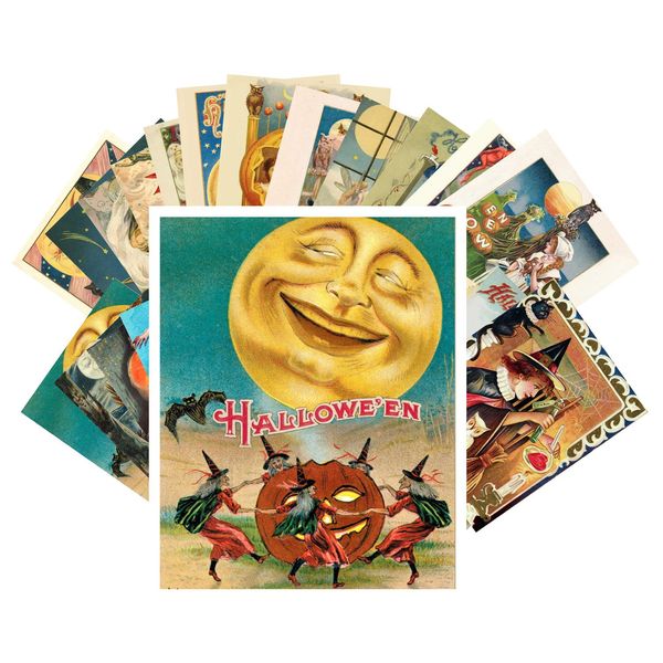 Vintage PostCards 24 pcs Halloween Pinup Witch Vintage Greeting Cards Reprint