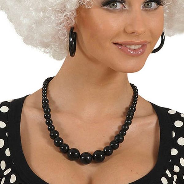 PARTY DISCOUNT Pearl Necklace 70s Black