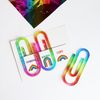 Rainbow Jumbo Paperclips, Set of 3, Acrylic, Multicolour