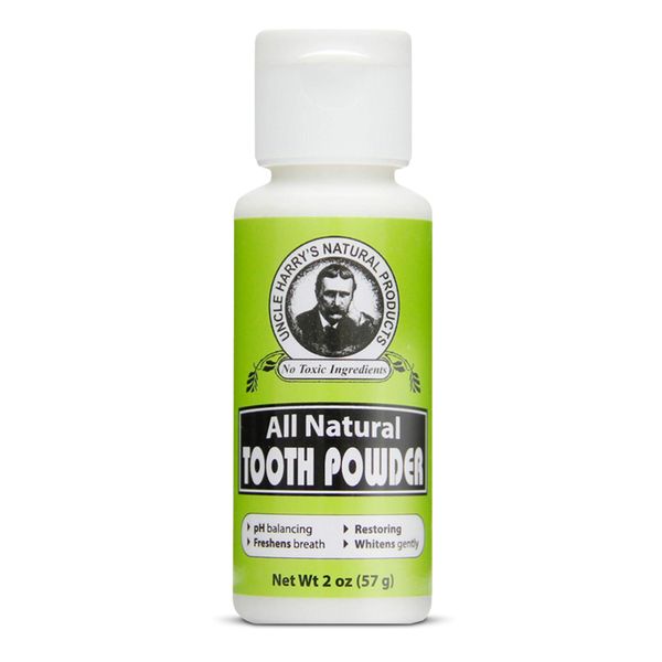 Uncle Harry's Remineralizing Tooth Powder | All Natural Enamel Support & Whitening Toothpaste for Sensitive Teeth | Powder Toothpaste for Fresh Breath