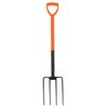 Garden Digging Fork Heavy Duty 4 Prong Carbon Steel D Shape Handle Rust Proof