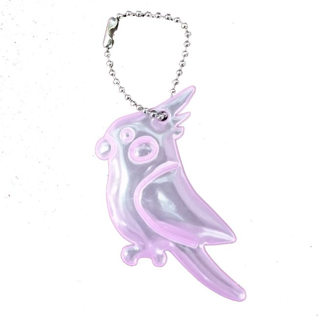 Yoshio HI-38 Reflective Parakeet, Pink, W 4.5 x H 2.8 inches (115 x 72 mm), Biological Keychain Series