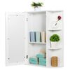 Modern Bathroom Cabinet Storage Organizer Single Door Wall Mount with Mirror