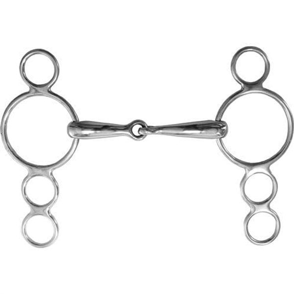 Suffolk 3-Ring Elevator Snaffle Bit, Size: 5