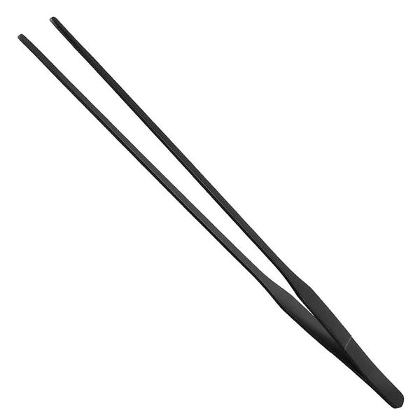 WiYould Aquarium Pinzette Extra Lange Edelstahl Gerade Pinzette Lange Fütterung Pinzette für Aquascape Tools, 38cm Schwarz Straight