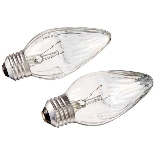 GE 75340 Traditional Lighting Incandescent Deco/Candle, 2 Count (Pack of 1), Clear Bulbs