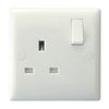Varilight XO4PW Value Polar White 1 Gang 13A Single Pole Switched Plug Socket
