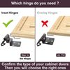 50PCS 3/8" Inset Cabinet Hinges Self Closing Matte Black Kitchen Doors Hardware 