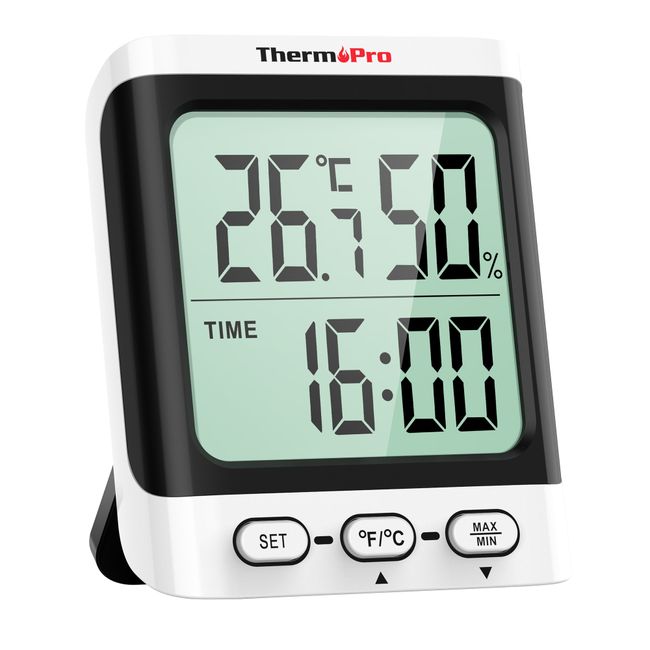 ThermoPro TP-60S Indoor Outdoor Temperature and Humidity Monitor for sale  online