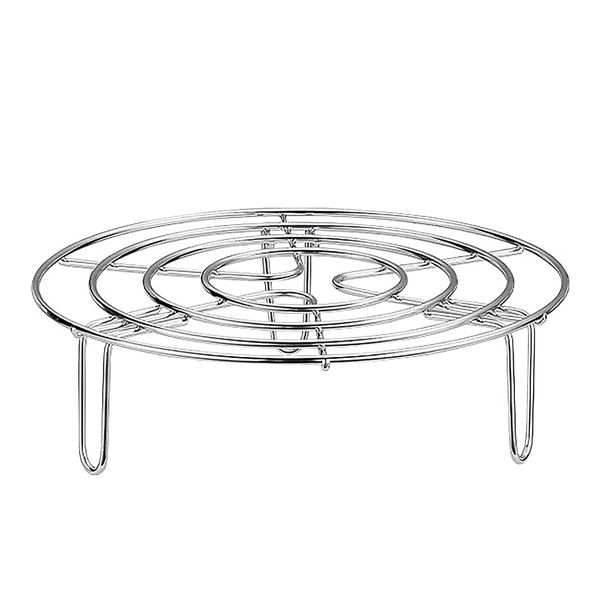 Luckious Round Air Fryer Rack, Stainless Steel Round Steam Rack, Multi-Purpose Cooking Steam Cooling Rack for Air Fryer, Steamer, Kitchen Accessories (19CM)