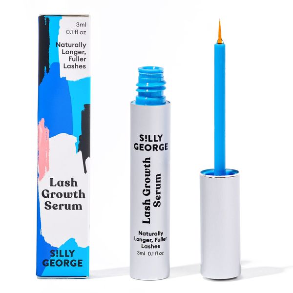 Silly George Eyelash Growth Serum, Lash Serum for Eyelash Growth, Thicker, Fuller, Longer Eyelashes & Bold Eyebrows, Premium Eyelash Serum, Lashes & Brows Enhancer, Lash Growth Serum (3ml, 0.1 Fl. oz)