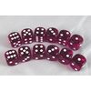 Purple Transparent Dice D6 16mm 12 Dice