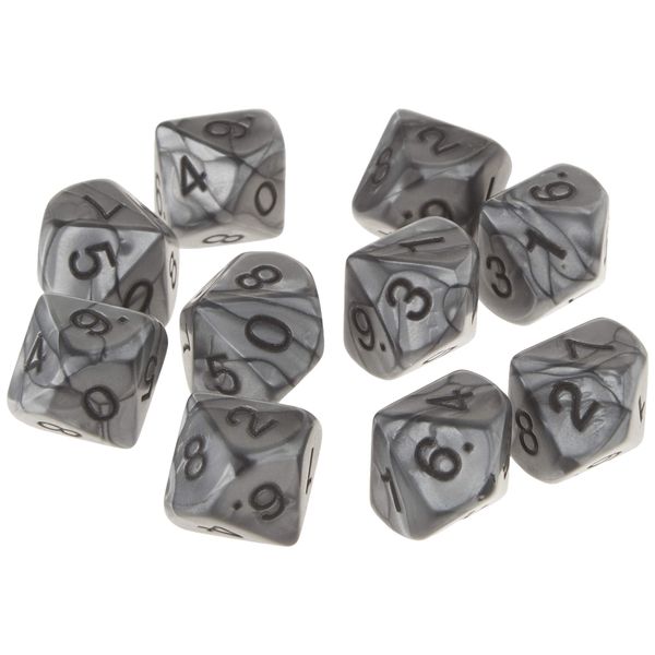 Koplow 10D10 Dice Set, Olympic Silver