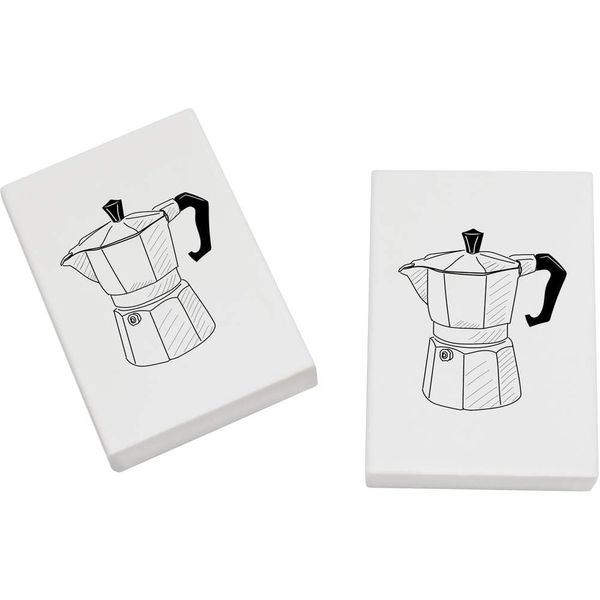 2 x 45mm 'Coffee Machine' Erasers/Rubbers (ER00045616)