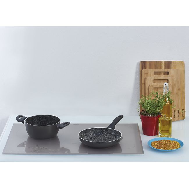 Barazzoni DOLOMITICA EXTRA 85510202092 Two-Handed Pot, Black - 7.9 x 3.7 inches (20 x 9.5 cm)