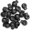 Realm Single Hole Round Cord Locks Black with Spring Loaded Push Button (Pack of 2)