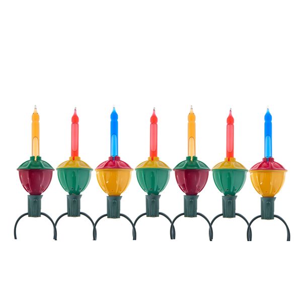 Creative Hobbies Classic Holiday Bubble Light String with 7 Bubbling Light Bulbs – 7ft Christmas Tree String 5W Bulbs Candelabra Base