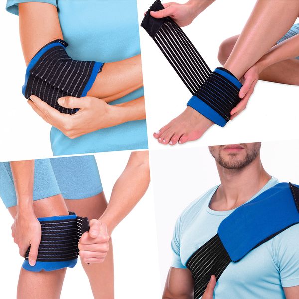 GPD 3in1 Gel Ice Pack for Sports Injuries, Reusable Heat Pack, Adjustable Cold Compress Wrap, Flexible Hot Cold Packs for Muscle Pain, Sciatica Pain Relief - All Body, Multi-purpose (Gelpacks Direct)