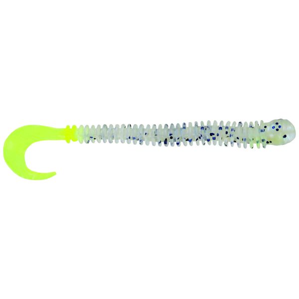 Big Bite Baits 4" DISC Worm/Blue Pearl/Chartreuse Tail (10 Pack)