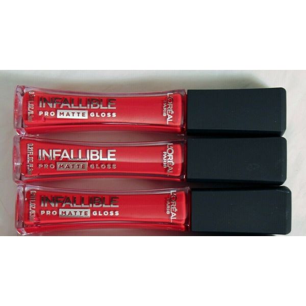 Lot of 3 Loreal Infallible Pro Matte Liquid Lipstick Gloss #308 SHANGHAI SCARLET
