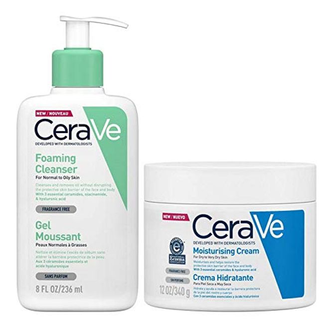 Cerave Foaming Cleanser 236ml & Moisturising Cream 340gr