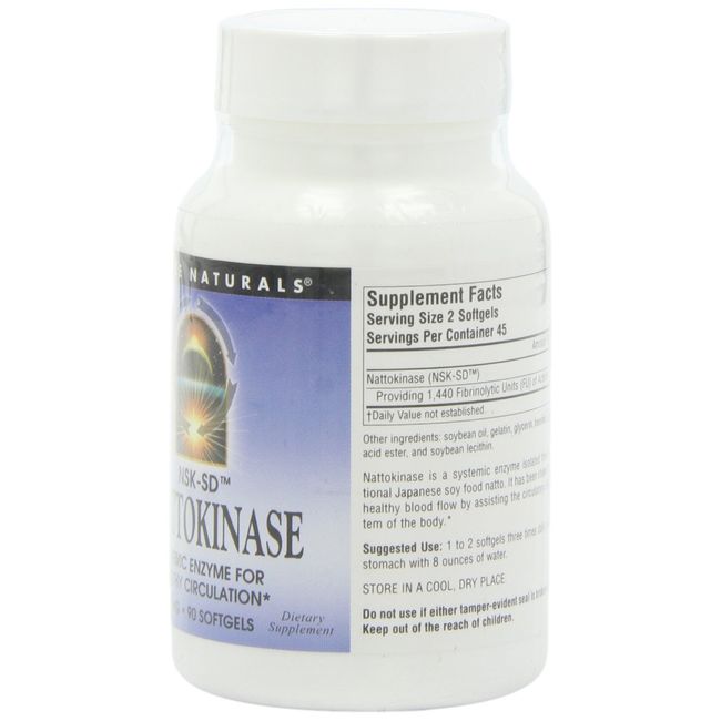 Source Naturals Nattokinase 33 mg Systemic Enzyme for Healthy Circulation - 90 Softgels