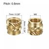 uxcell Knurled Insert Nuts M5 x 6mm L x 7mm OD Female Thread Brass Embedded Nuts 30pcs