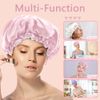 3 PCS Shower Cap for Women - Large Reusable Waterproof Shower Bath Caps,Double Layer Hair Cap Hat for Long and Thick Hair EVA Lined,Shower Cap for Women Men Ladies Spa Salon (White+Pink+Purple)