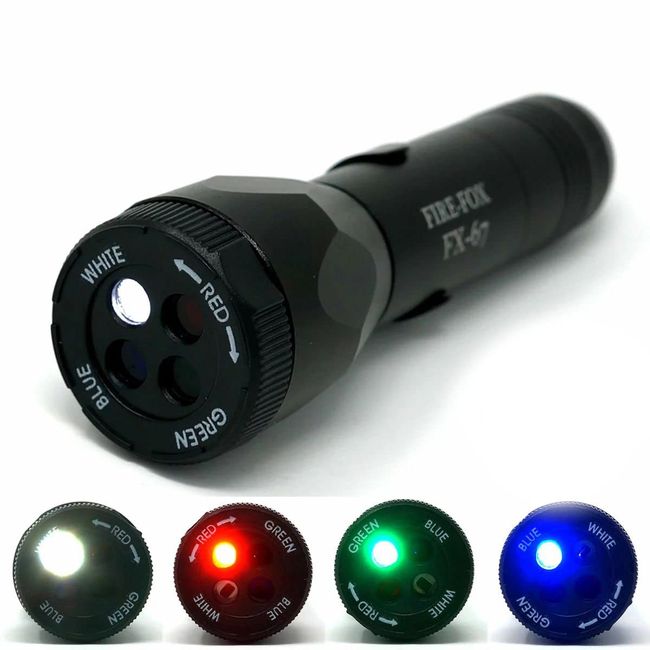 FIREFOX FX-67 4 Color Switching Tactical LED Light Military Handy Light Flashlight Red Blue Green White