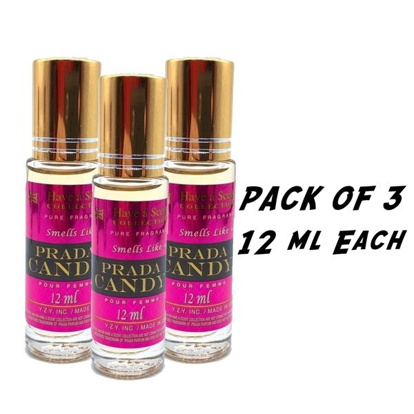 Prada Candy for Women Scent Roll On Body Oil 12 ML 3x LIMITED SUPPLY