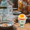 Egg Cups, Mr and Mrs Egg Cup Holder Stainless Steel Egg Holders Easter Egg Stand for Breakfast 2pcs (Silver)