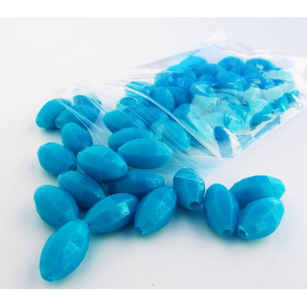 Catch All Tackle Luminous Glow Fishing Beads 3/8" x5/8" 50 Pieces Blue