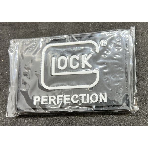 GLOCK Perfection PVC Patch Hook-Back Adhesion New! Firearms Dealer Swag B&W
