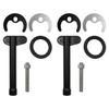 Sarini 2 Sets Replacement Basin Washer Fixing Fitting Tool Kit, Single Hole Sink Kitchen Bath Fixing Fitting Tool Kit (Black, Silver)